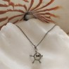 Starfish pendant with silver and black pearl