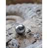 Bélière en argent avec perle de Tahiti naturelle | Bijou unique