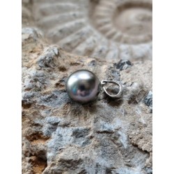 Bélière en argent avec perle de Tahiti naturelle | Bijou unique